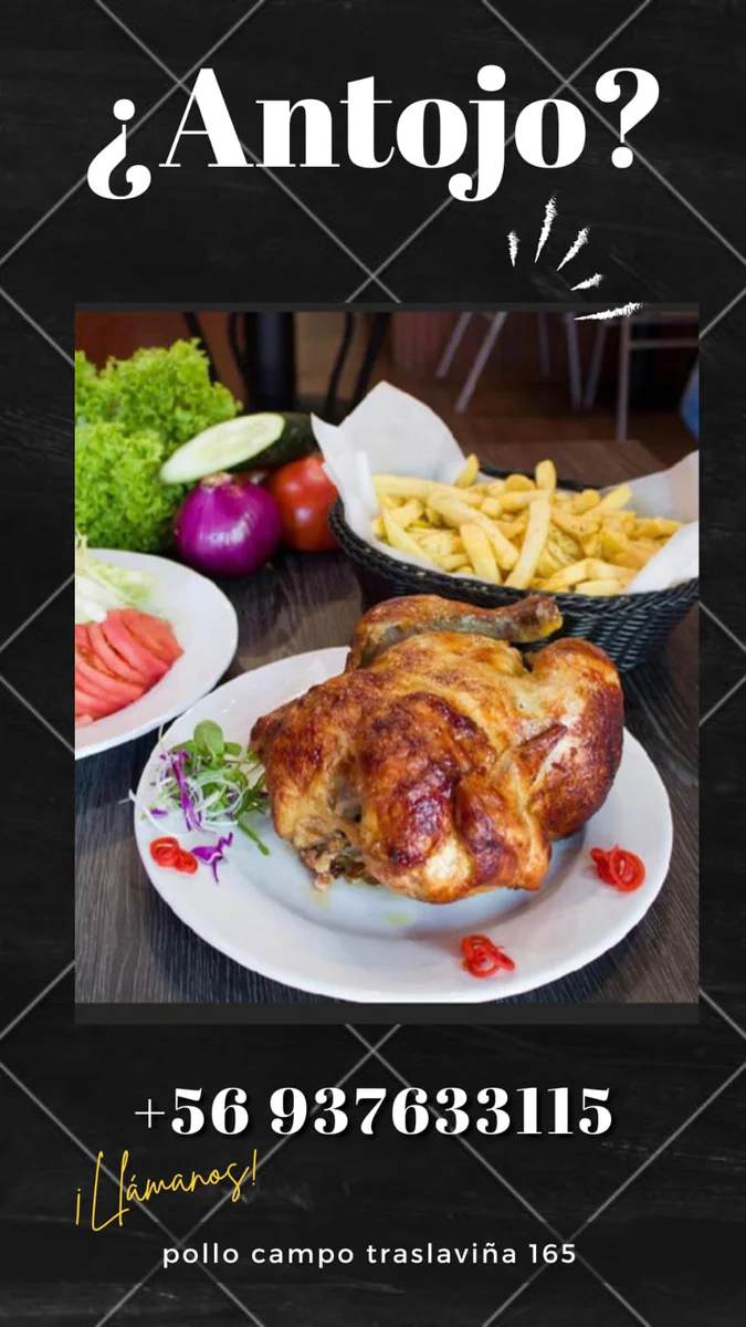 1 Pollo con papas fritas y ensalada